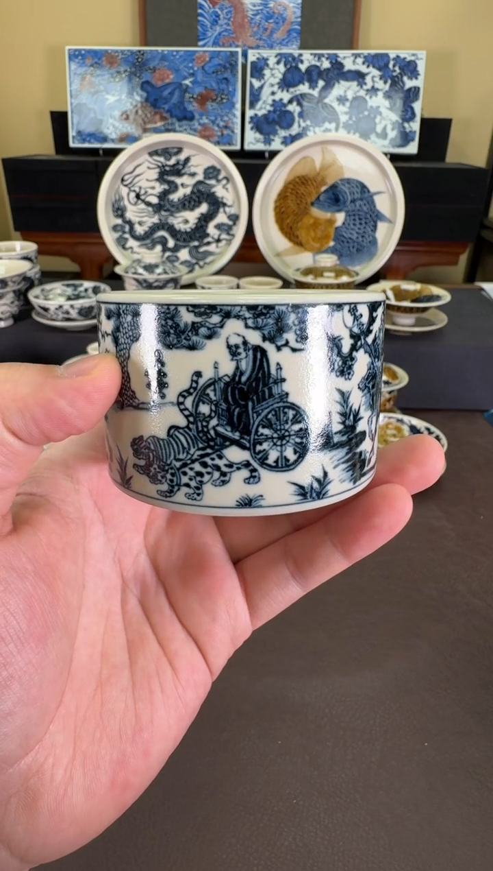 【闪购商品】二号釉鬼谷子纹扳指杯