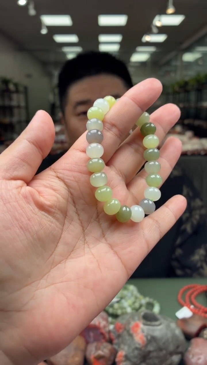 未镶嵌手串和田玉单圈手串一条约9mm+多样性发货