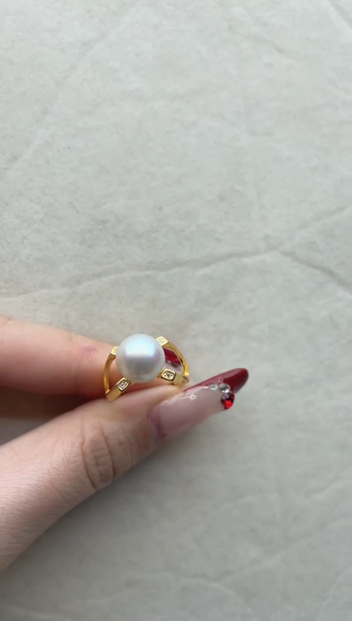 【闪购商品】海水珍珠戒指银S925镶嵌A75