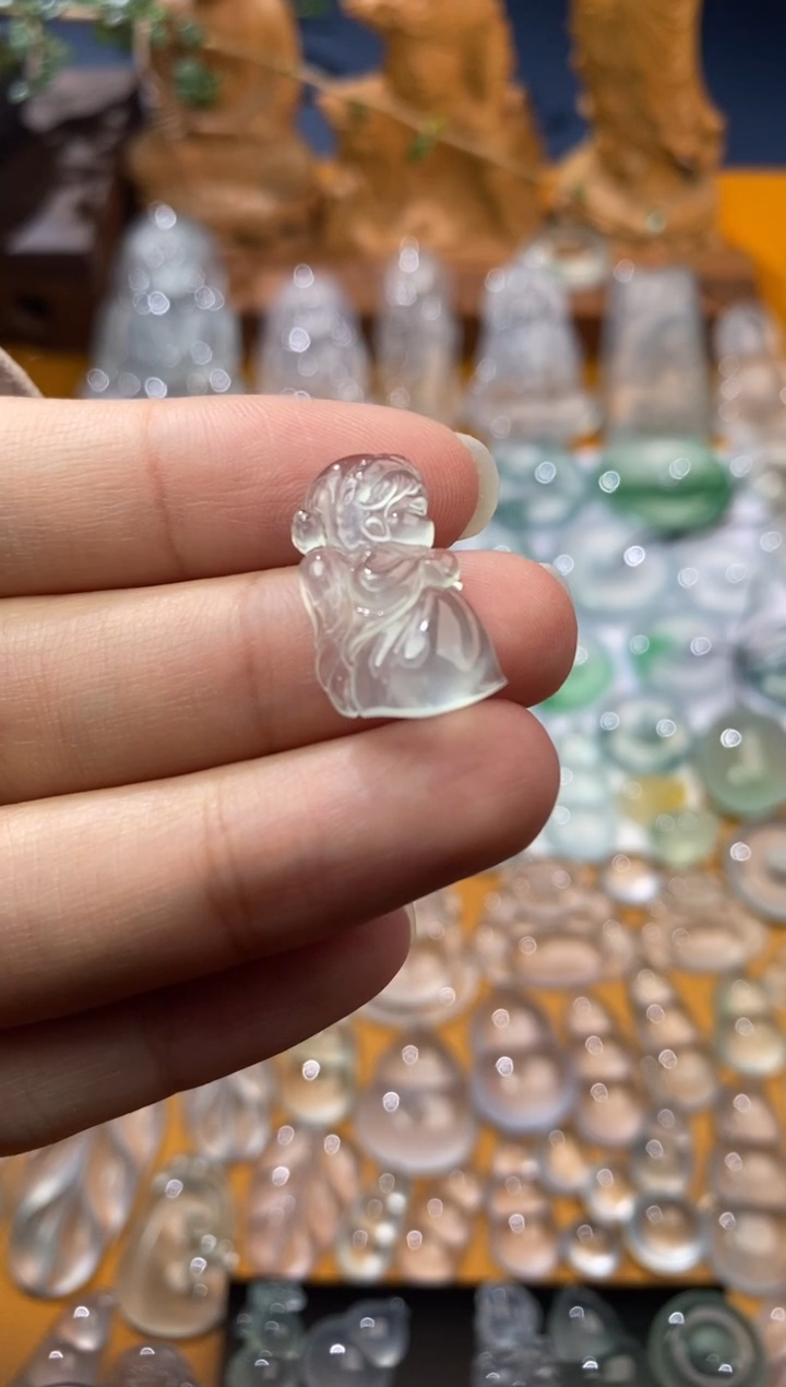 【闪购商品】定制翡翠未镶嵌天使20.6*12.1*4.2