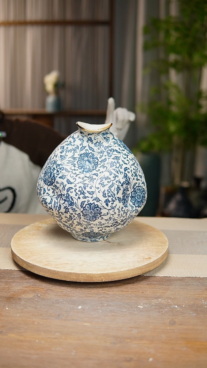 【闪购商品】陶瓷花器青花瓷缠枝莲大肚