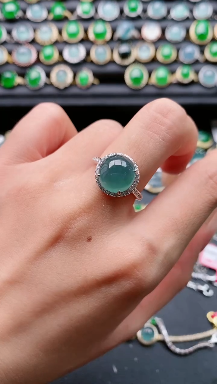 【闪购商品】翡翠戒指银S925镶嵌11111