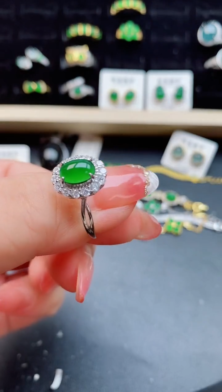 【闪购商品】翡翠戒指银S925镶嵌1212