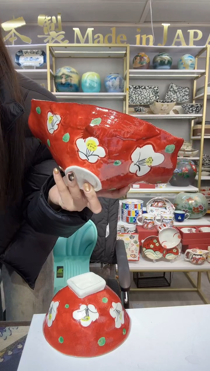 陶瓷濑户烧长方形深钵一只