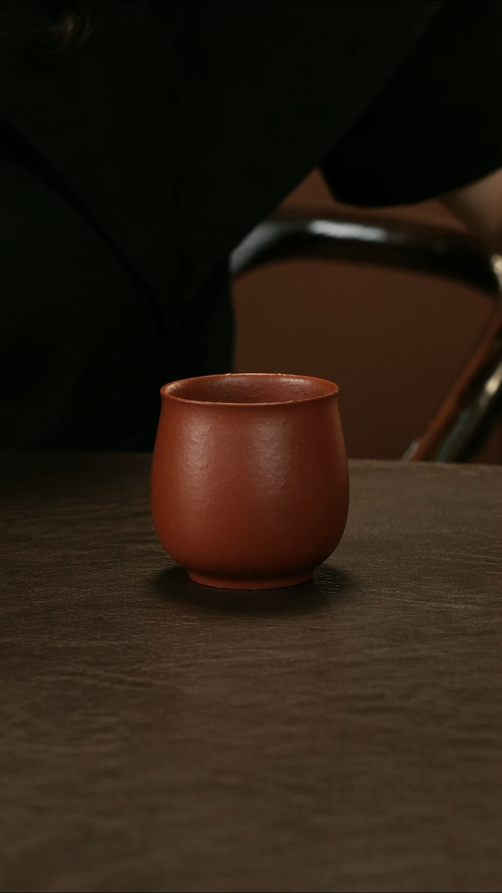 茶杯紫砂粗砂朱泥 玉兰杯150cc