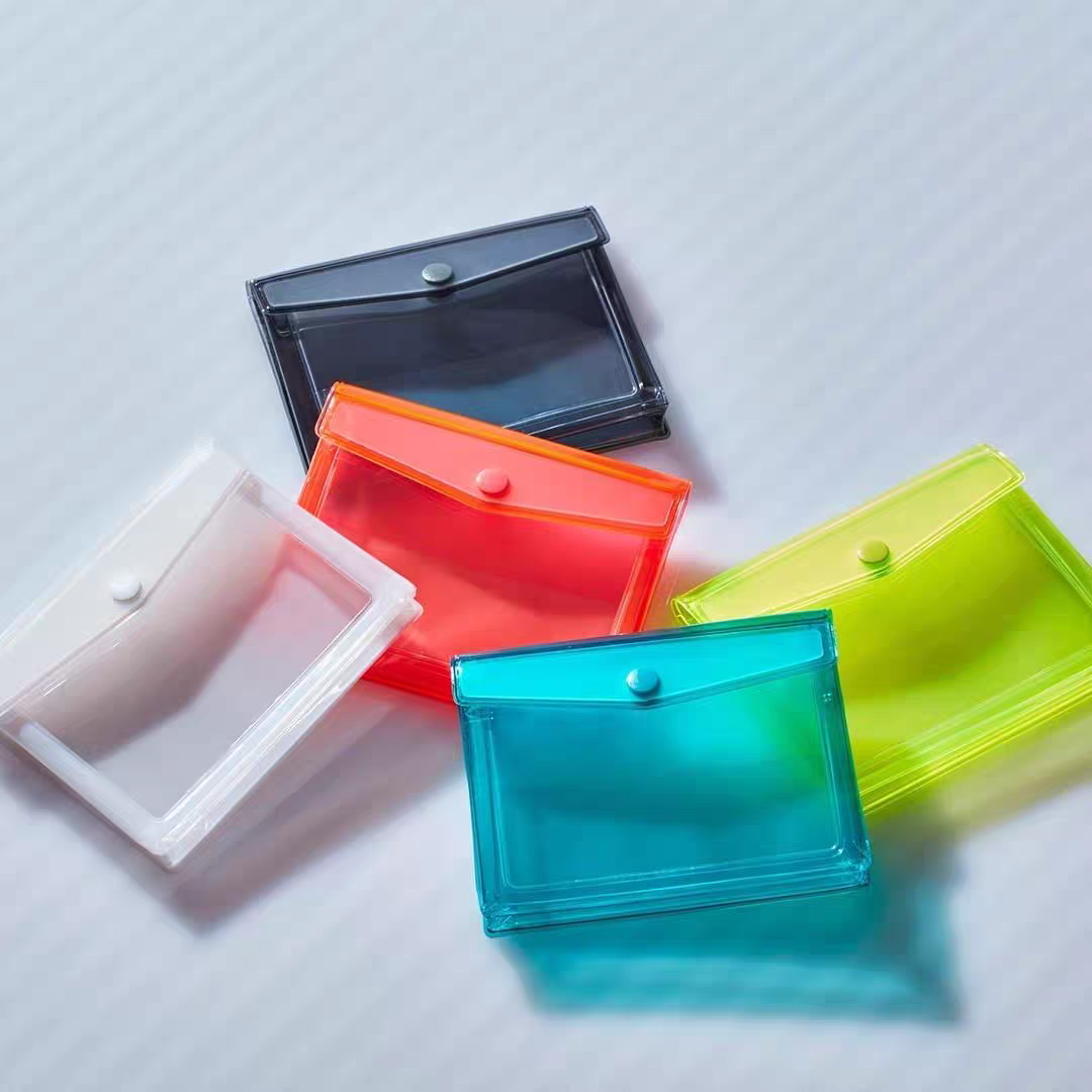 【组合】日本KINGJIM锦宫CHEERS系列文件袋简约半透明收纳袋轻薄便