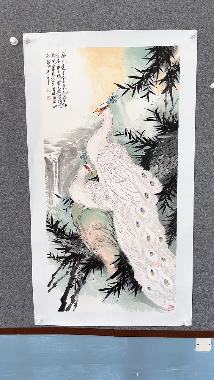 【闪购商品】国画清风专属：手绘孔雀、托好底
