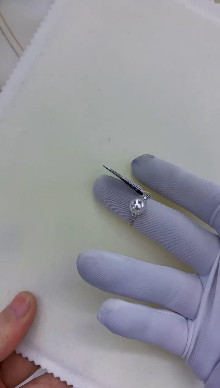 银S925镶嵌饰品海水珍珠设计款戒指