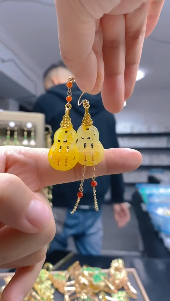 【闪购商品】翡翠耳饰合金082翡翠耳钩