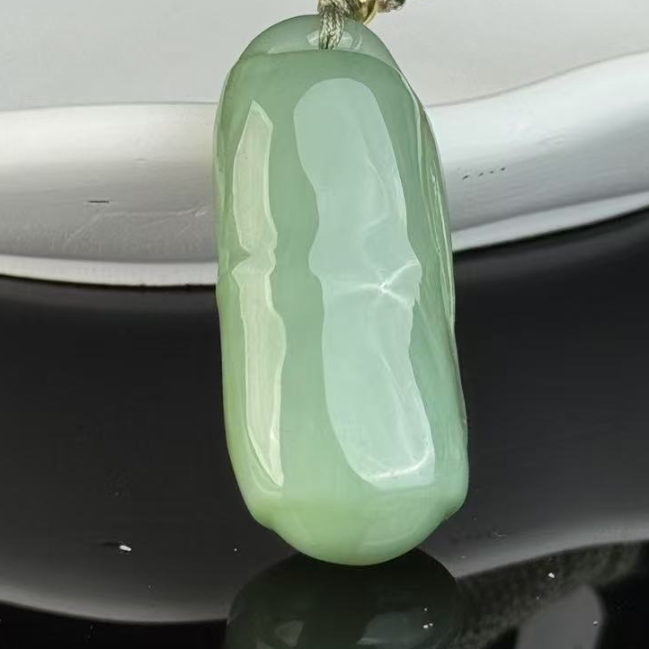 和田玉碧玉粉青竹节吊坠款式可选