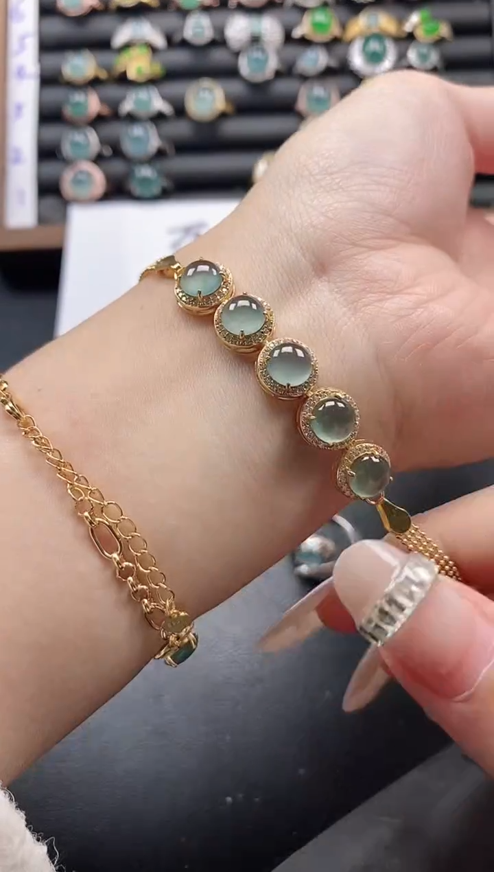 银S925镶嵌戒指翡翠51511