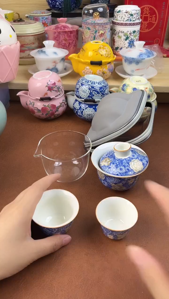 陶陶瓷茶具摆件旅行套组