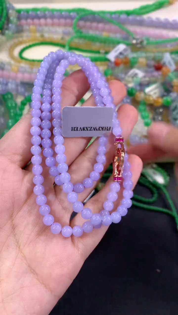 未镶嵌手串翡翠C88紫色有色差