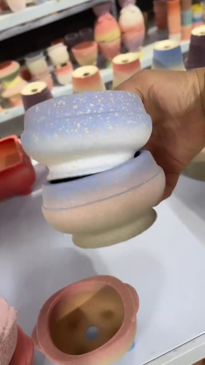 麦饭石粗陶多肉花盆8*5两个