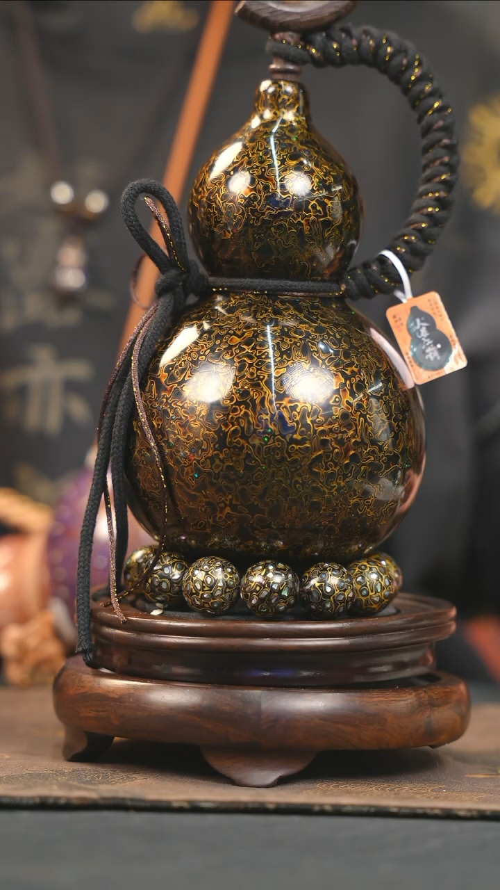 【闪购商品】YK149漆艺酒葫芦不包手串及旋转底座