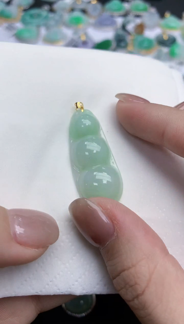 【闪购商品】翡翠颈饰18K金镶嵌天然缅甸翡翠A货