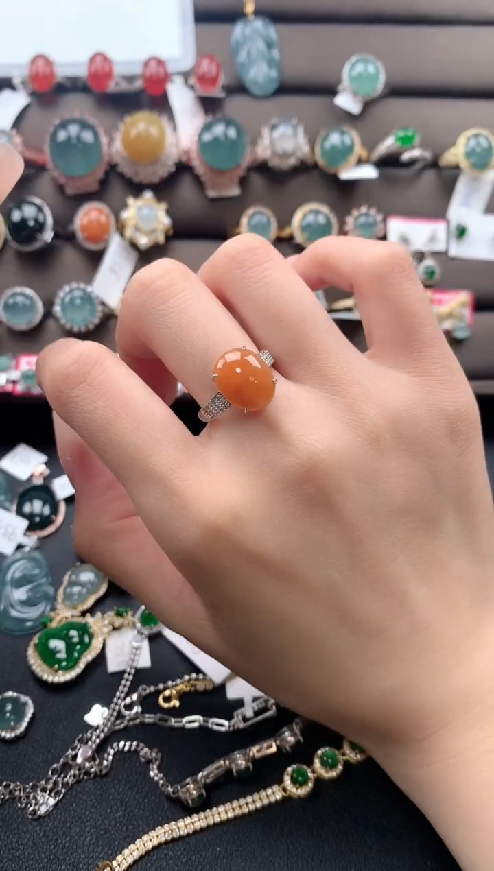 【闪购商品】翡翠戒指银S925镶嵌3123231