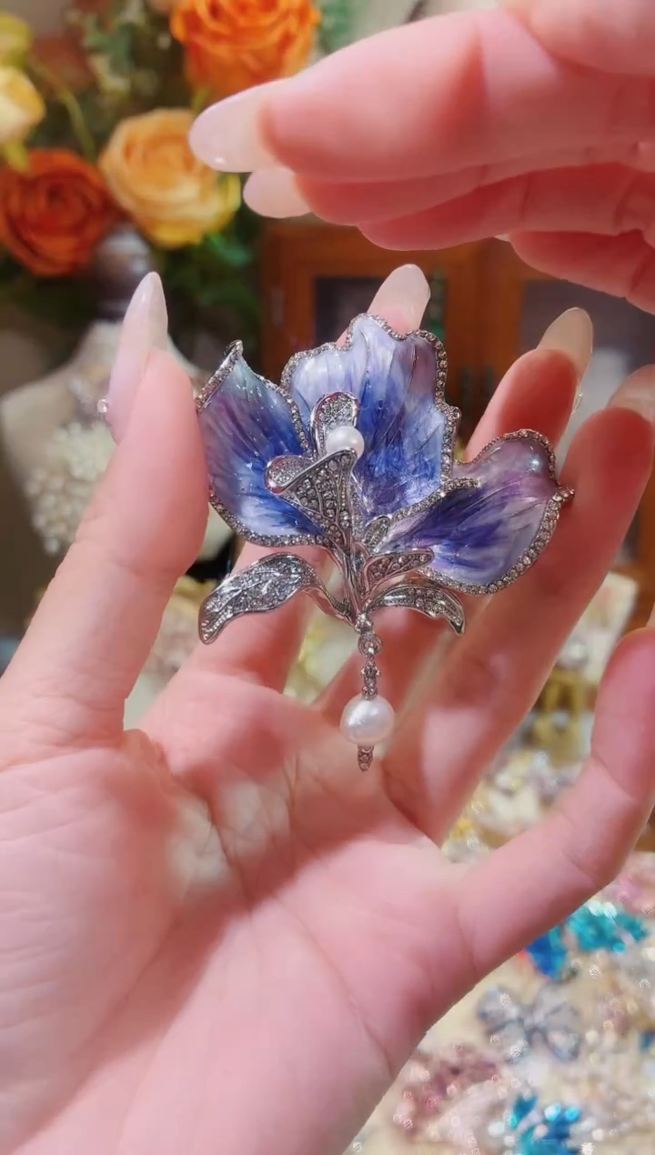 合成立方氧化锆铜合金紫瓣兰心