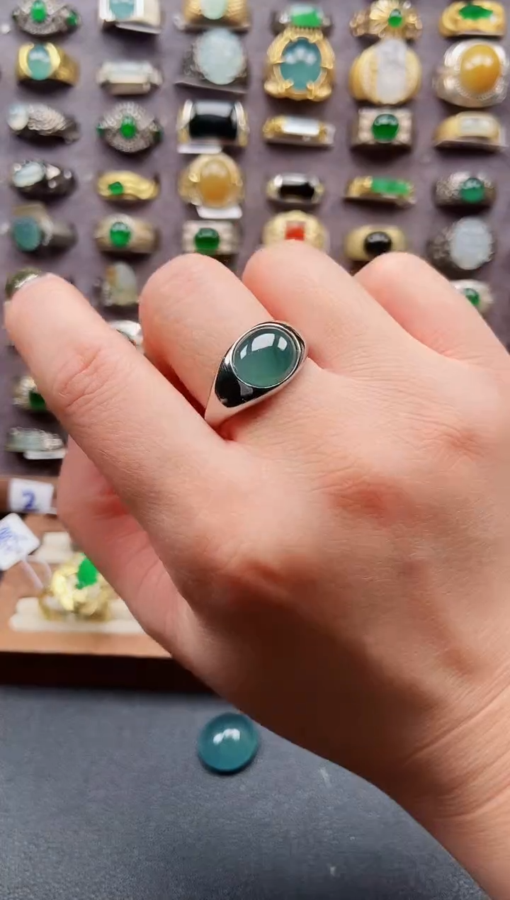 未镶嵌戒指翡翠纯天然A货翡翠男戒