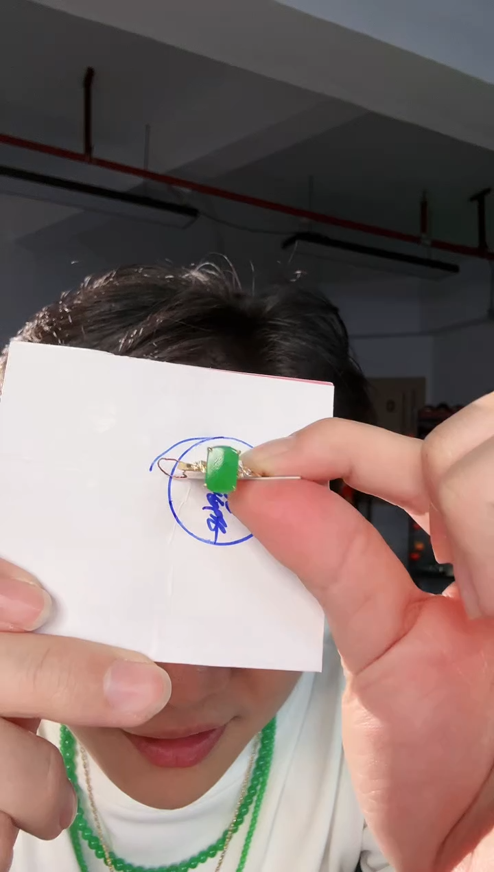 【闪购商品】翡翠戒指18K金镶嵌缅料A货翡翠/支持复检/一件