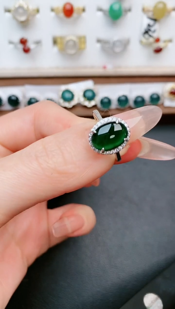 【闪购商品】翡翠戒指银S925镶嵌....