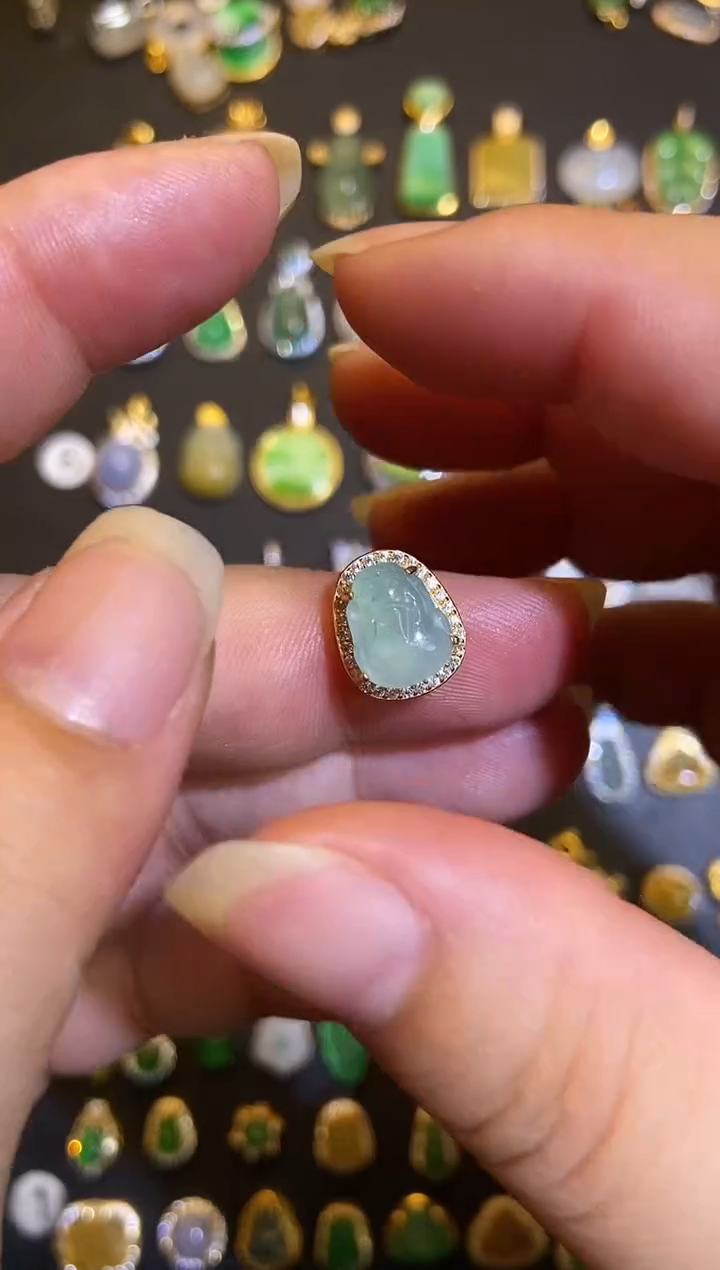 吊坠(不含链)银S925镶嵌翡翠1