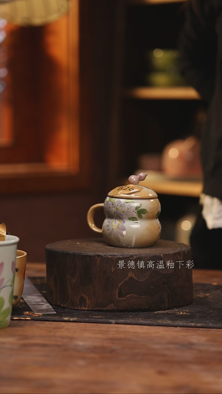 陶瓷景德镇高温釉下手绘陶瓷@L826@