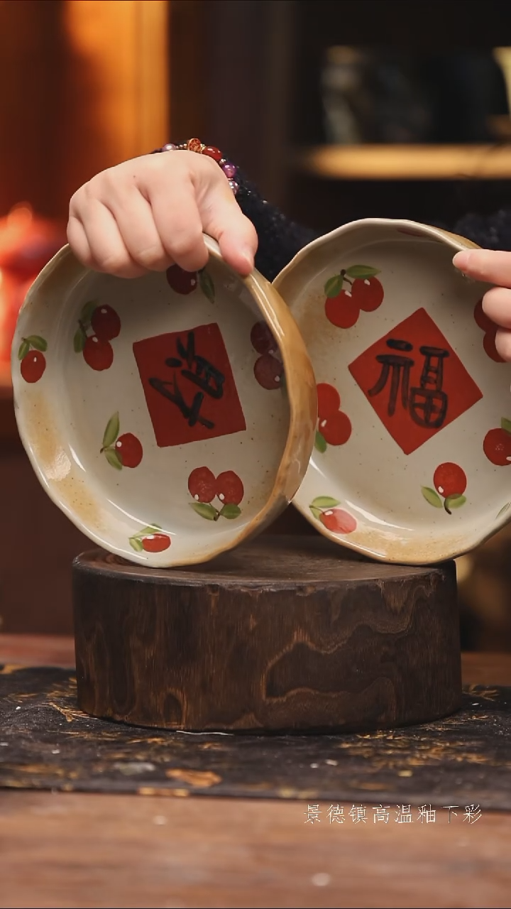 玻璃景德镇高温釉下手绘陶瓷