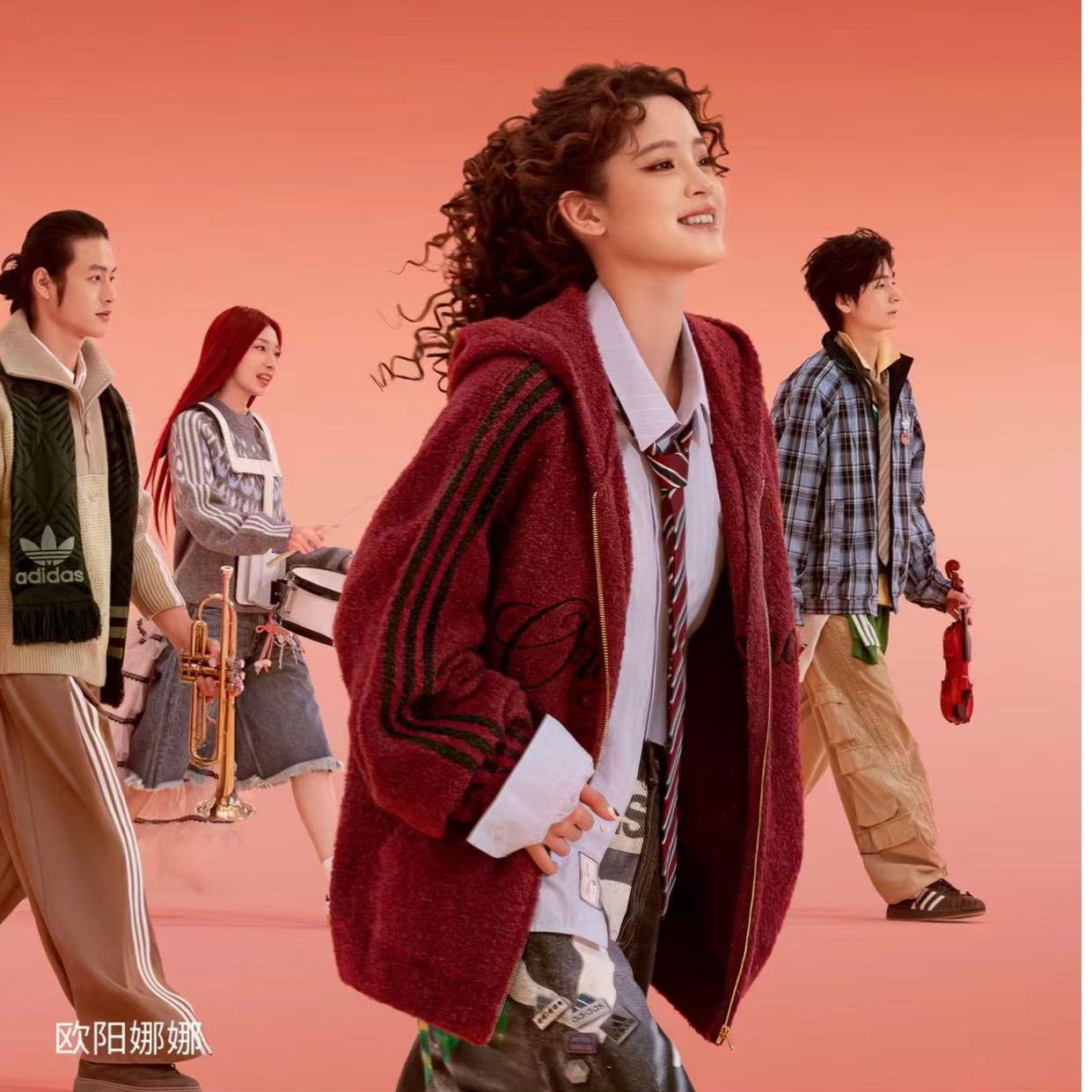 Adidas三叶草CRAFTED JACK新年款针织绒面运动连帽夹克外套KT0718