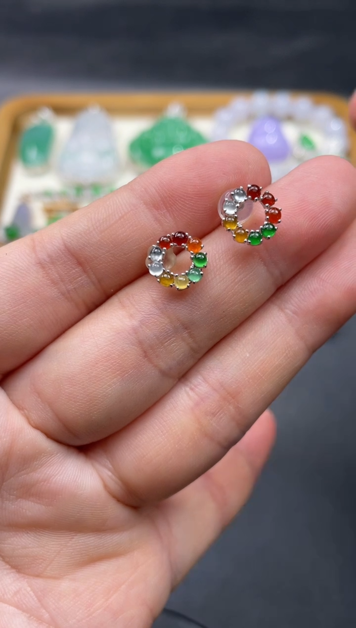 【闪购商品】翡翠耳饰18K金镶嵌69..........