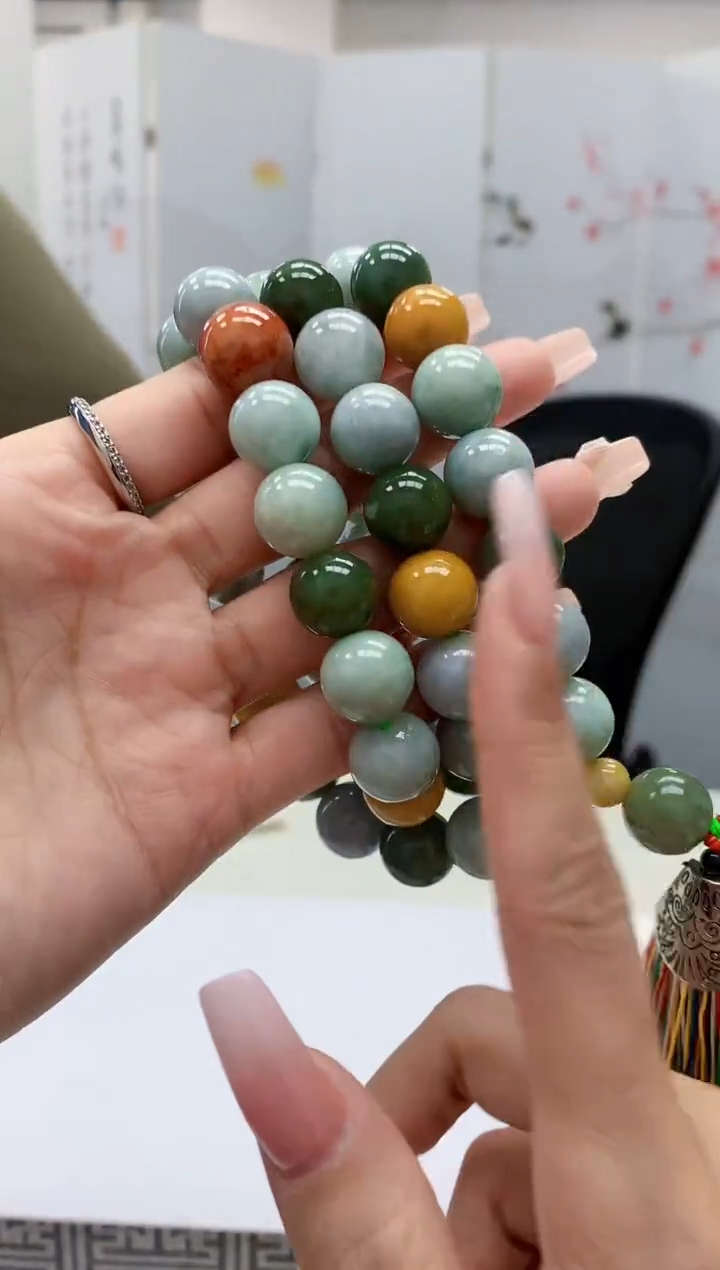 【闪购商品】定制翡翠未镶嵌4812lr-毛货珠链84