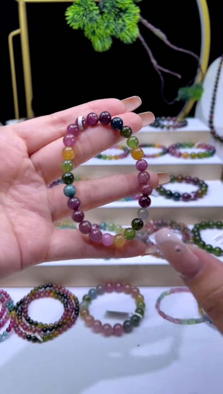 未镶嵌手串碧玺7mm+单圈多样性发货