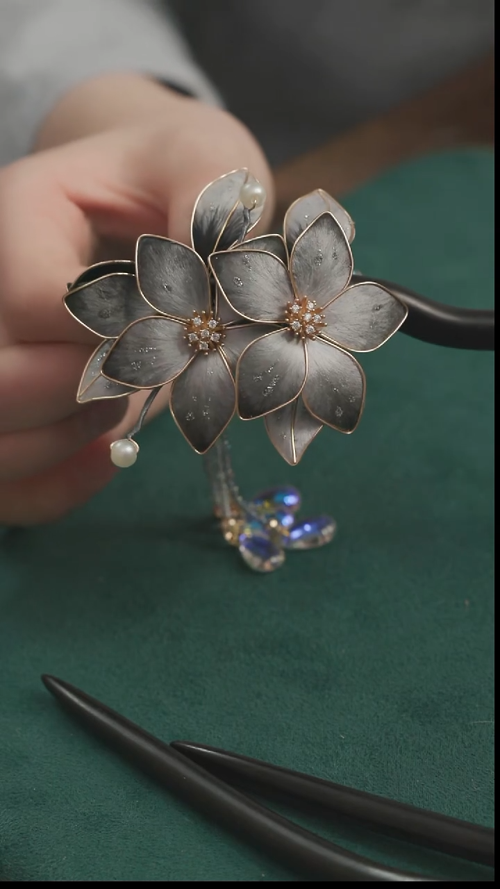 刺绣湘传礼纯手工发簪