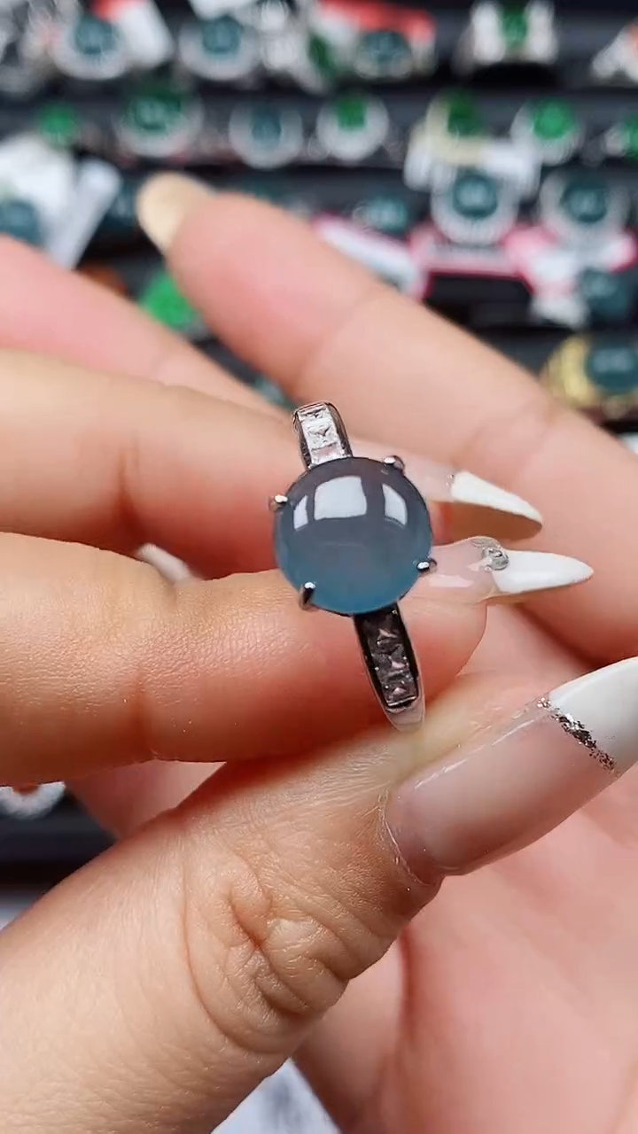 【闪购商品】翡翠戒指银S925镶嵌戒指