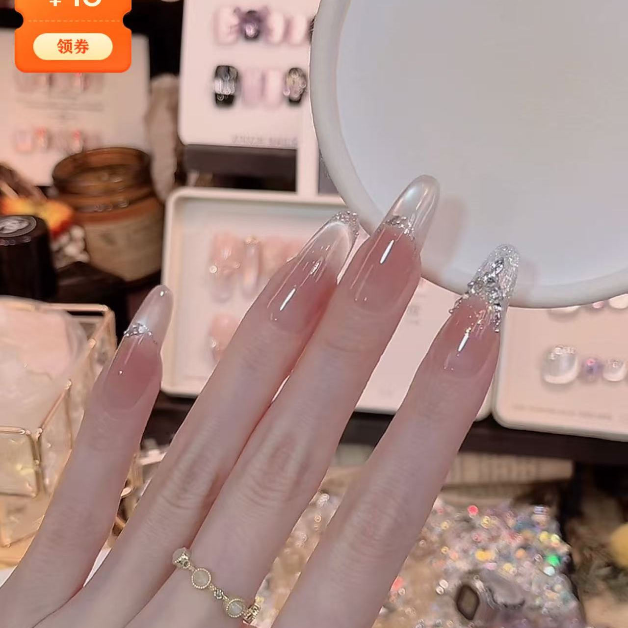 摩羯座- painted clear bow 纯手工穿戴甲 10片装