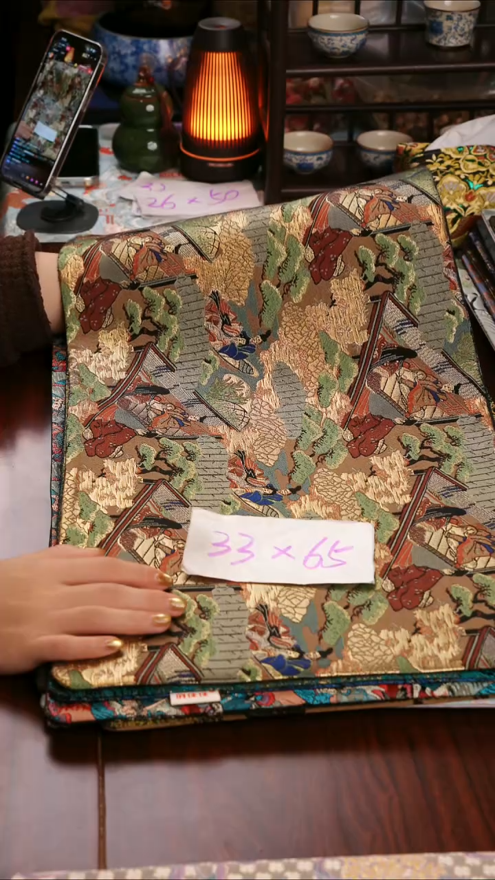 【福利西阵织梦浮桥双面】中国风干泡织锦茶席33*65