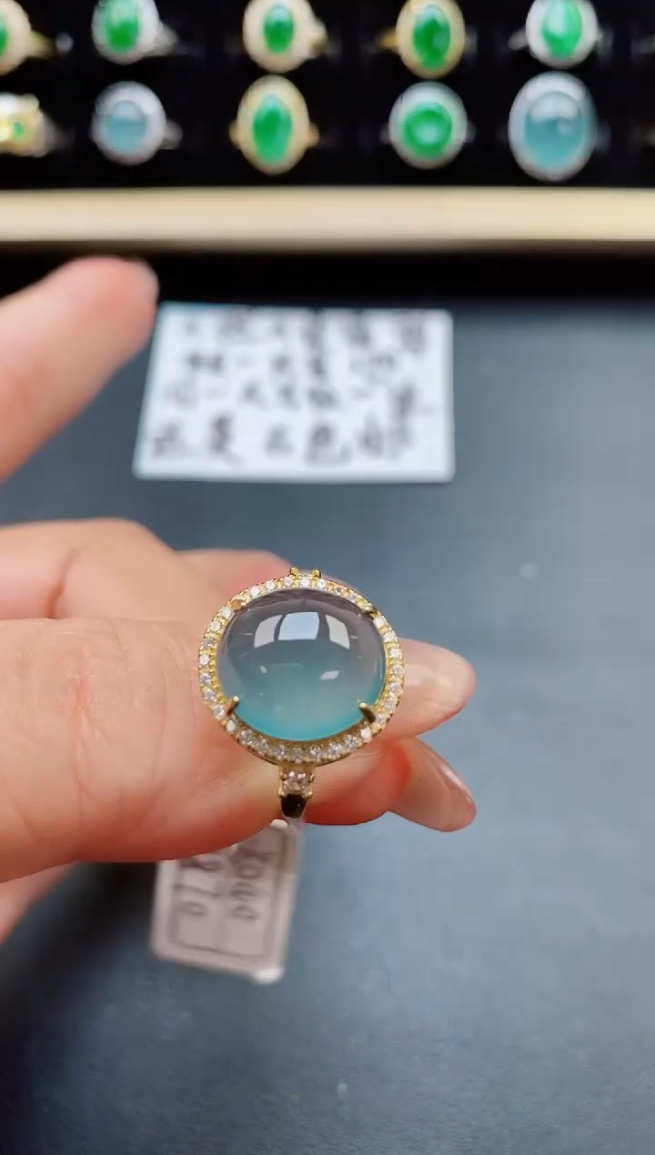 翡翠戒指银S925镶嵌321321
