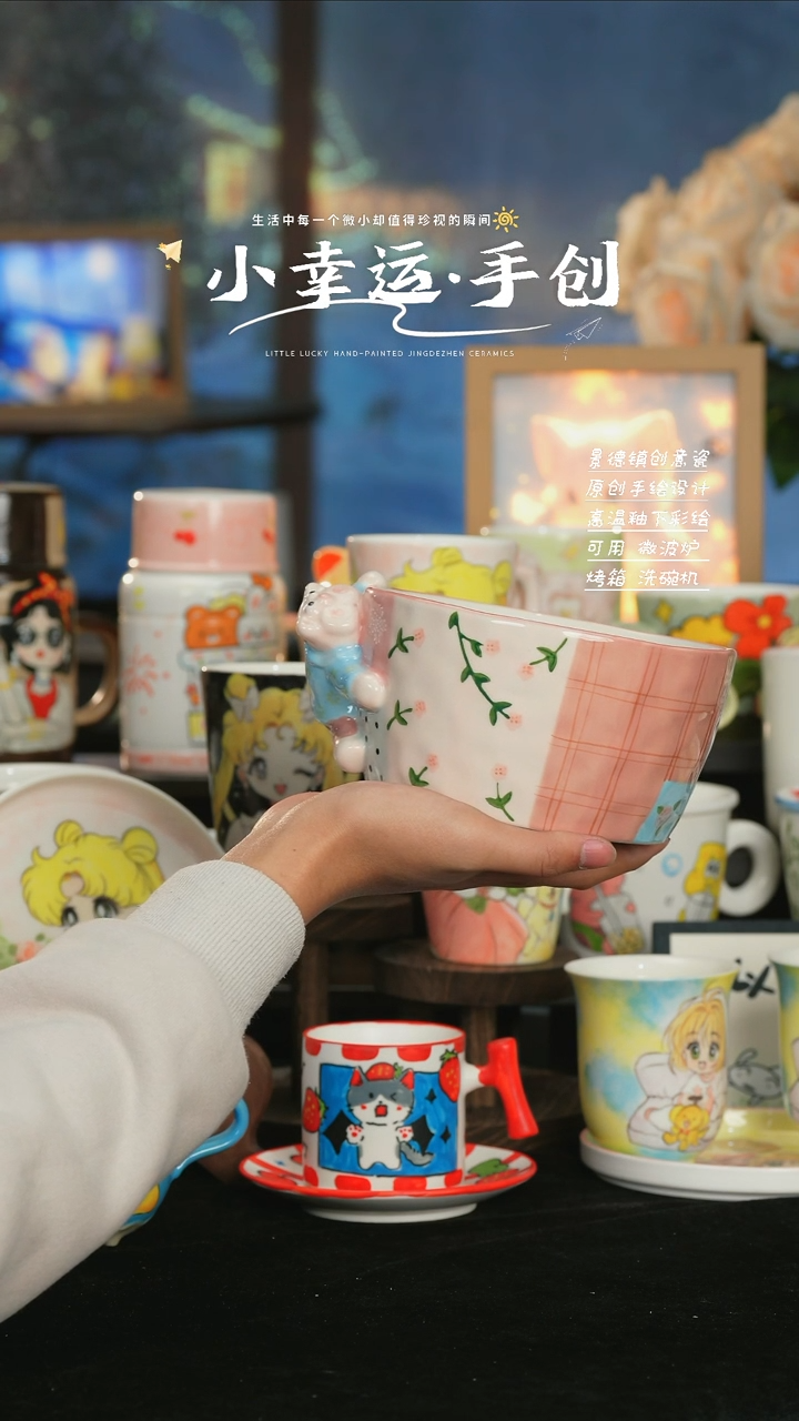 【闪购商品】小幸运纯手工手绘陶瓷