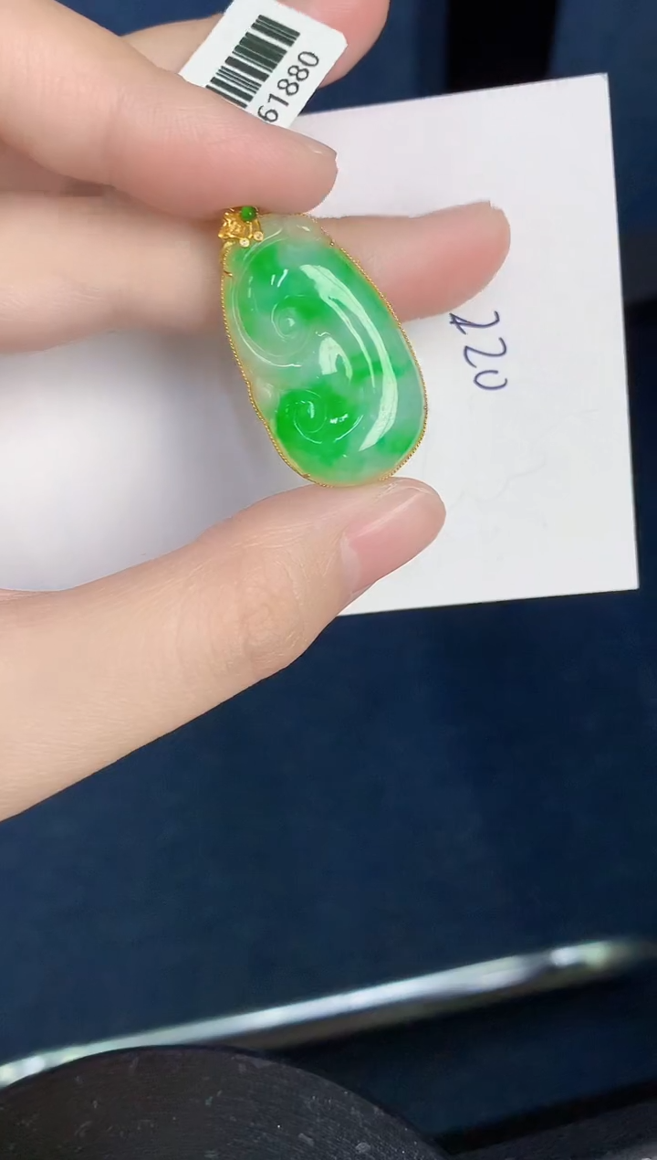 【闪购商品】翡翠颈饰18K金镶嵌000000000`1