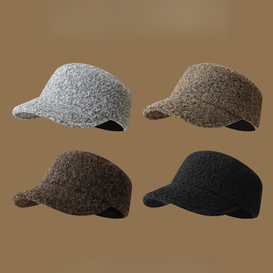 韩系气质平顶马术帽女冬季加厚保暖报童帽复古时髦骑士帽鸭舌帽子