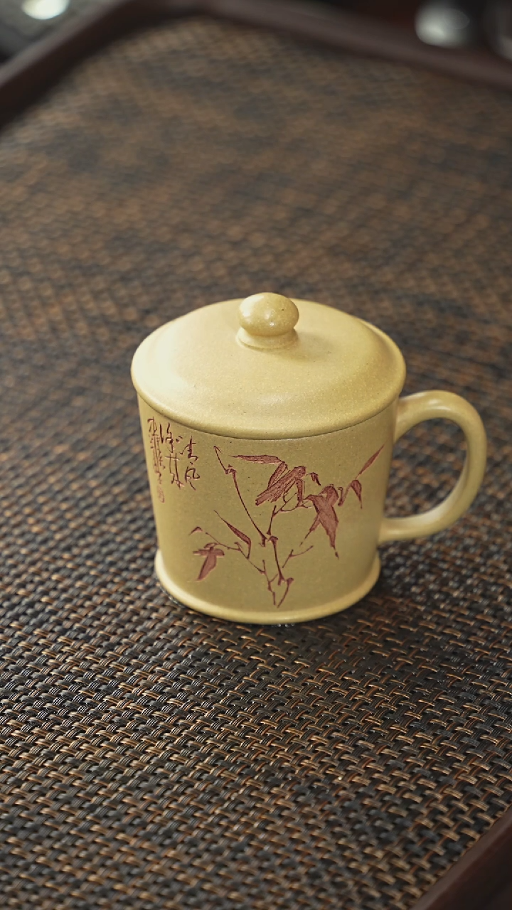 【闪购商品】紫砂茶杯非遗茶器-本绿小盖杯1