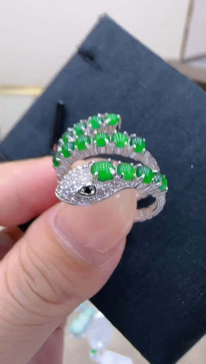 【闪购商品】翡翠戒指银S925镶嵌团购多样性发一件