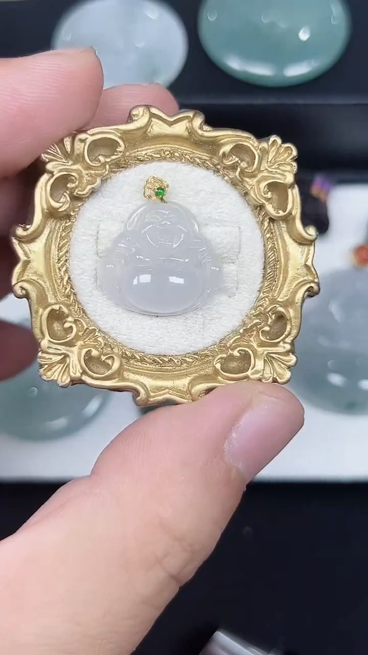 颈饰未镶嵌翡翠天然缅甸A货翡翠   冰佛公吊坠