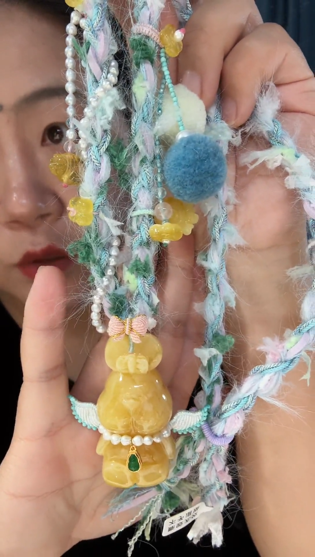 蜜蜡项链未镶嵌蜜蜡小兔项链