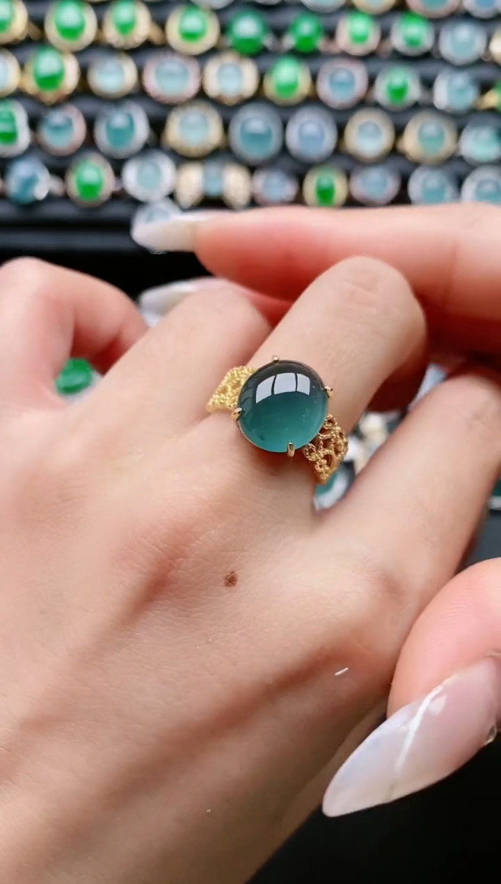 【闪购商品】翡翠戒指银S925镶嵌111111