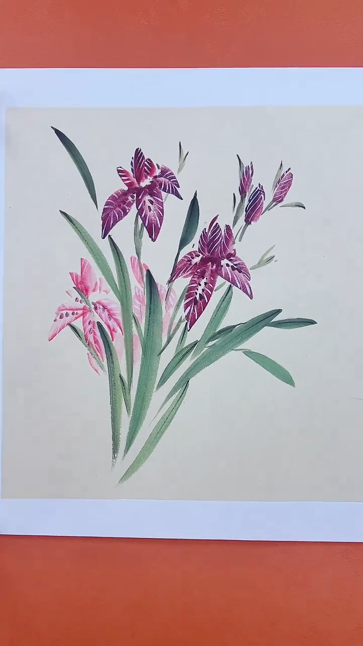 【闪购商品】国画史维钢亲笔手绘鸢尾花