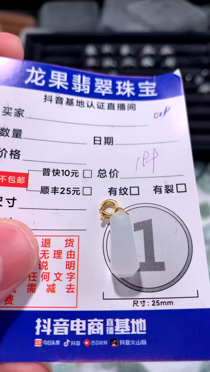 翡翠未镶嵌颈饰无事牌019