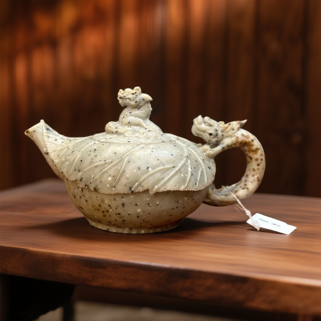 220cc容量冰碛玉全透光望子成龙一夜成龙石壶手工雕刻茶壶茶器