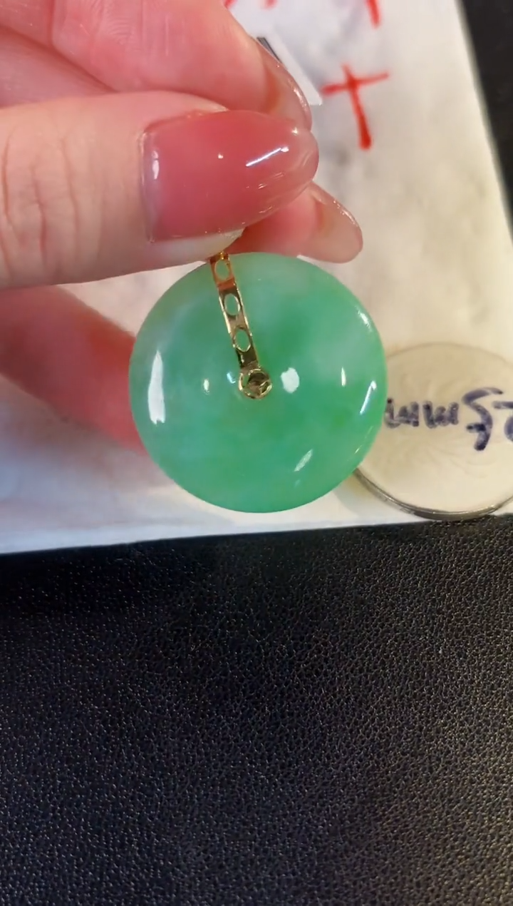 【闪购商品】翡翠颈饰18K金镶嵌缅料A货/支持复检/一件