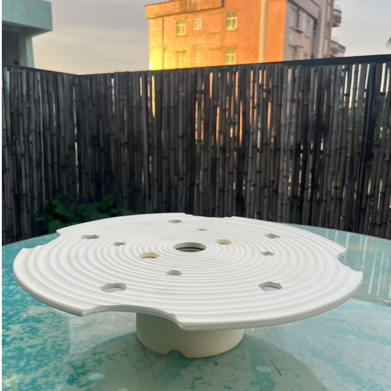 流水摆件配件陶瓷板·可防止吸到杂质和鱼·板上可放绿植和水草造景